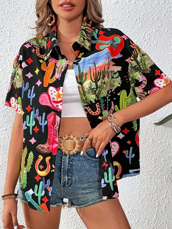 Camisa Estampada Graffiti Casual de Verano - Image 3