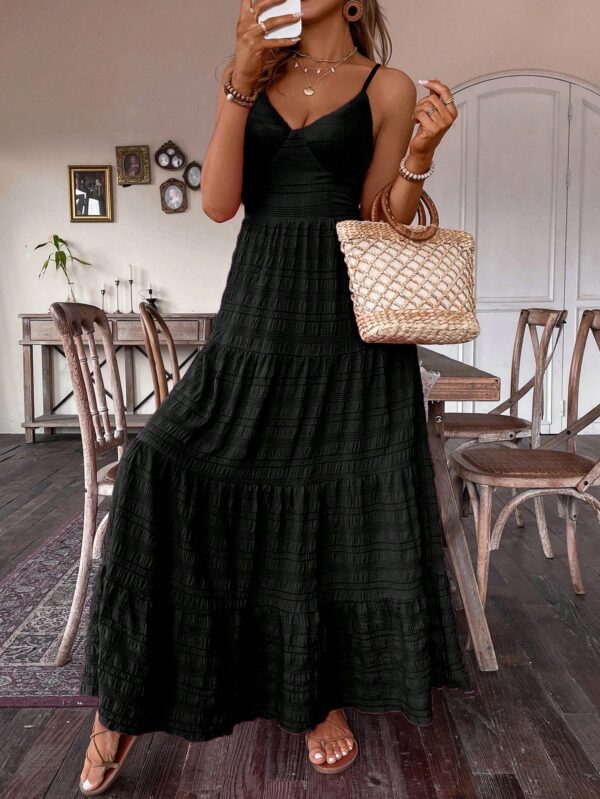 Vestido Boho Elegante Espalda Descubierta con Tirantes - Image 3