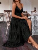 Vestido Boho Elegante Espalda Descubierta con Tirantes