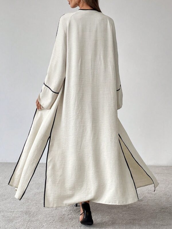 Conjunto de Abrigo Largo y Pantalones Anchos con Contraste - Image 6
