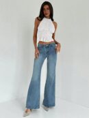 Top Camisola Acordonado con Volantes y Transparencia Semi-Sheer