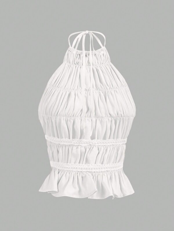 Top Camisola Acordonado con Volantes y Transparencia Semi-Sheer - Image 23