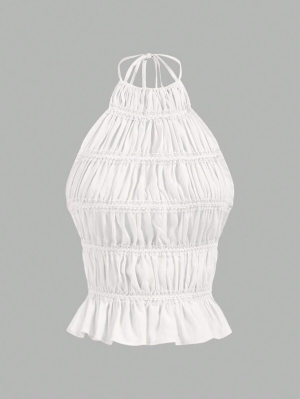 Top Camisola Acordonado con Volantes y Transparencia Semi-Sheer - Image 24