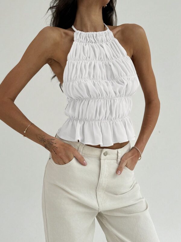 Top Camisola Acordonado con Volantes y Transparencia Semi-Sheer - Image 25