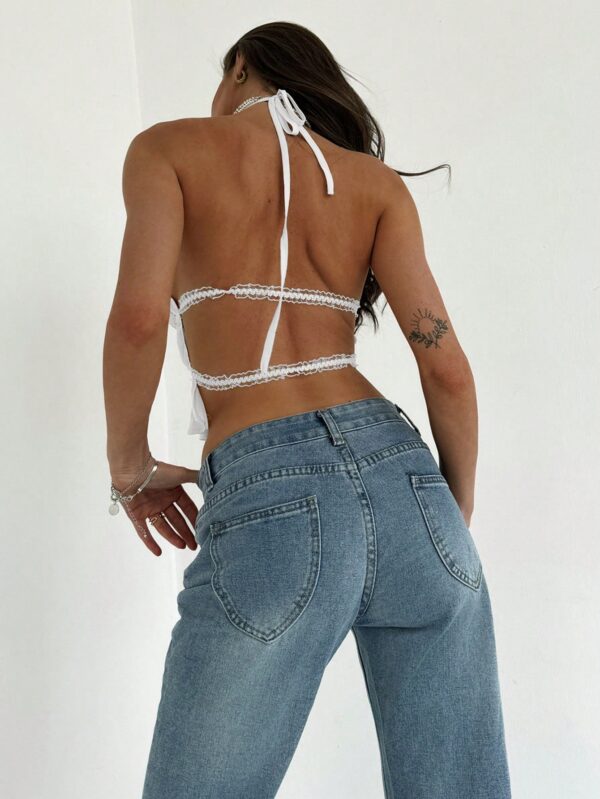 Top Camisola Acordonado con Volantes y Transparencia Semi-Sheer - Image 27