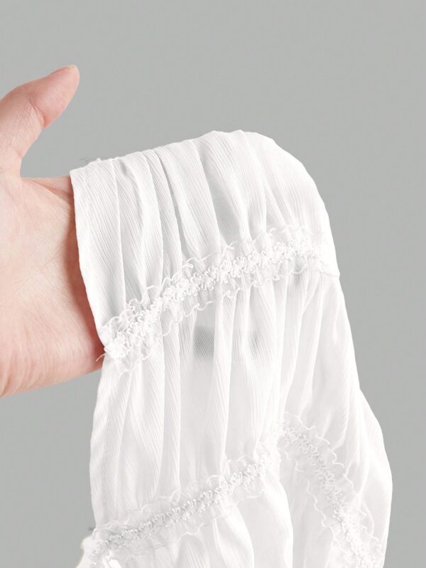 Top Camisola Acordonado con Volantes y Transparencia Semi-Sheer - Image 29