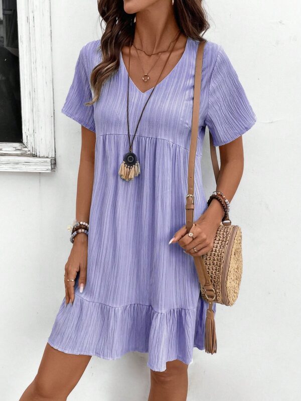 Vestido Vacacional con Cuello en V y Dobladillo Volanteado - Image 15