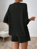 Conjunto Casual de Top con Hombros Caídos y Shorts