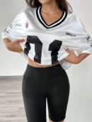 Camiseta Deportiva de Malla con Estampado de Números y Letras