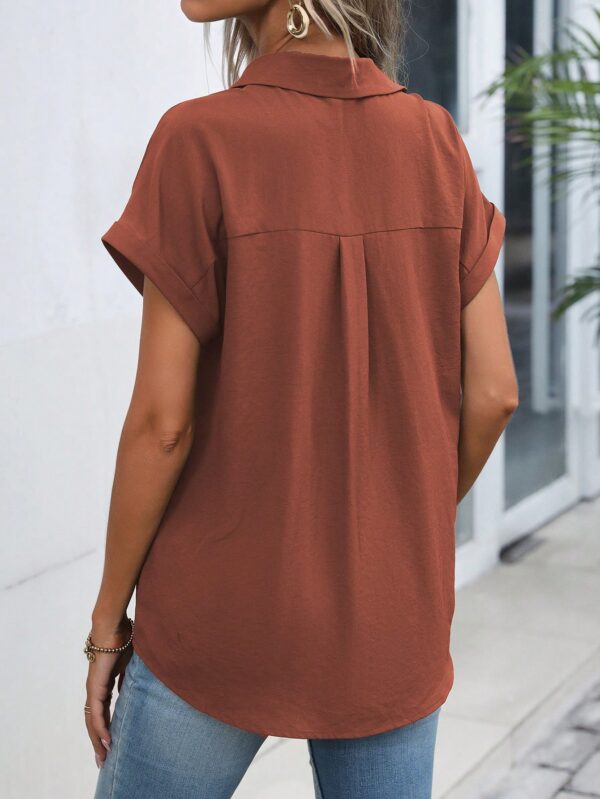 Camisa Casual de Manga Murciélago con Botones Frontales - Image 135