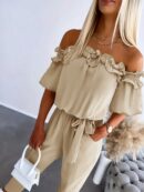 Mono Casual de Mujer con Manga Corta y Hombros Descubiertos