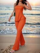 Conjunto Bandeau y Falda Maxi con Abertura Lateral