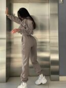 Conjunto Casual de Buzo y Pantalón con Estampado de Letras (2 Piezas)