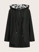 Chaqueta Reversible con Capucha Estampado Leopardo