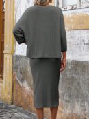Set Casual de Top con Manga Murciélago y Falda Tejidos