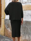 Set Casual de Top con Manga Murciélago y Falda Tejidos