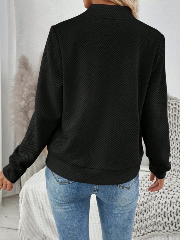Chaqueta Tejida Jacquard Casual en Color Caqui - Image 2