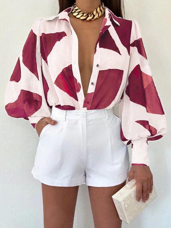 Camisa Estampada Multicolor de Manga Larga para Uso Diario - Image 41
