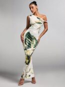Vestido Bodycon Estampado Floral con Hombro Descubierto