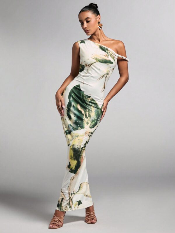 Vestido Bodycon Estampado Floral con Hombro Descubierto - Image 17