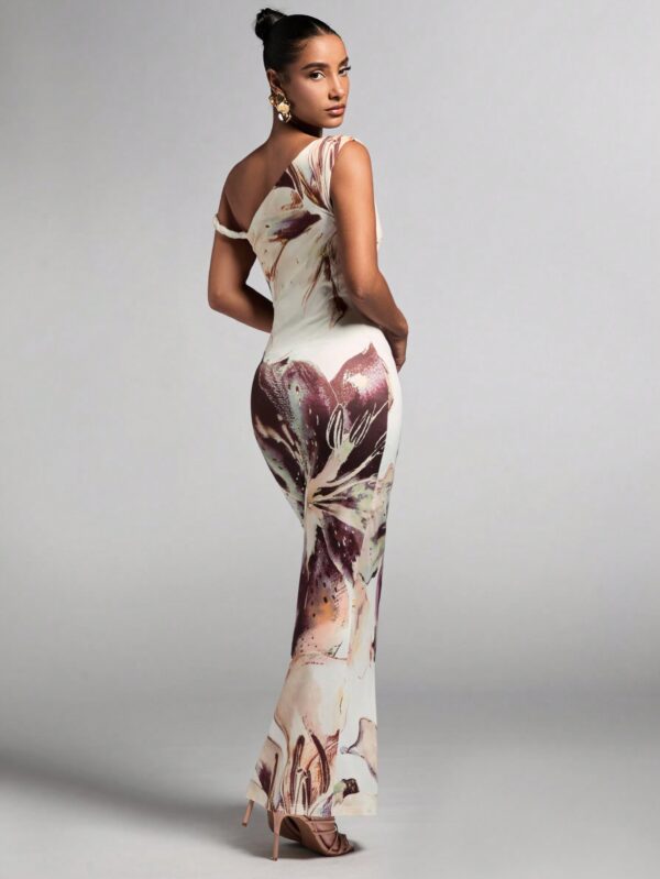 Vestido Bodycon Estampado Floral con Hombro Descubierto - Image 7