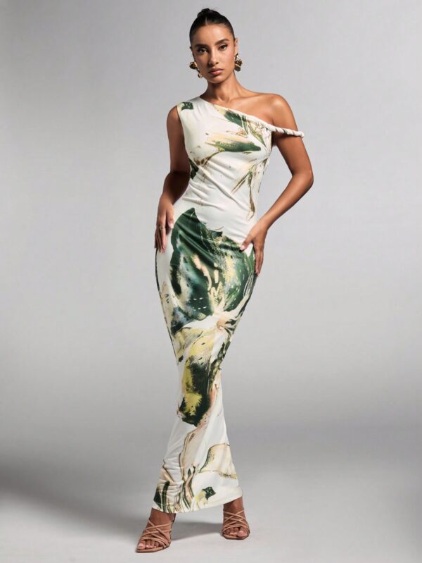 Vestido Bodycon Estampado Floral con Hombro Descubierto - Image 20