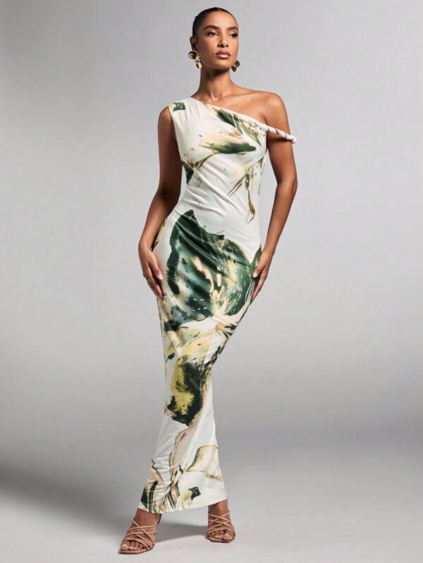 Vestido Bodycon Estampado Floral con Hombro Descubierto - Image 21