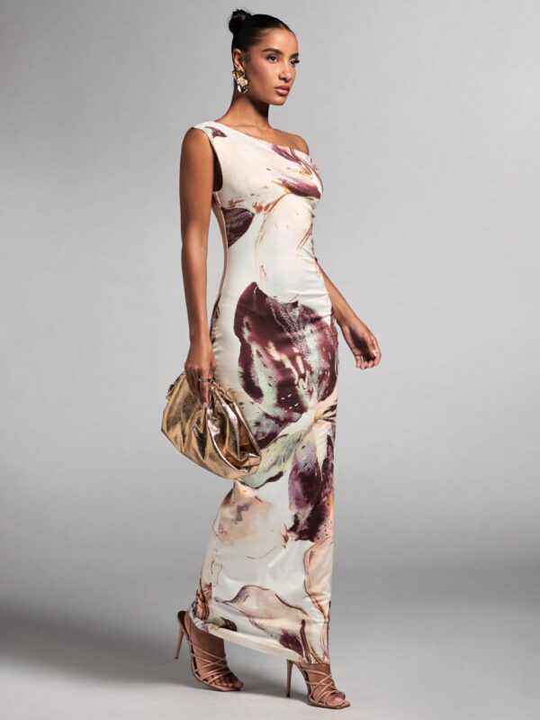 Vestido Bodycon Estampado Floral con Hombro Descubierto - Image 10
