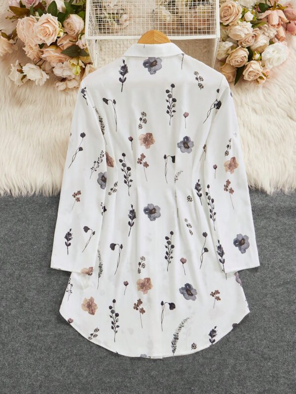 Vestido Camisero Floral de Otoño/Invierno Versátil y Elegante - Image 6
