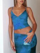 Set Veraniego de Falda Ajustada y Camisola con Estampado Tie-Dye
