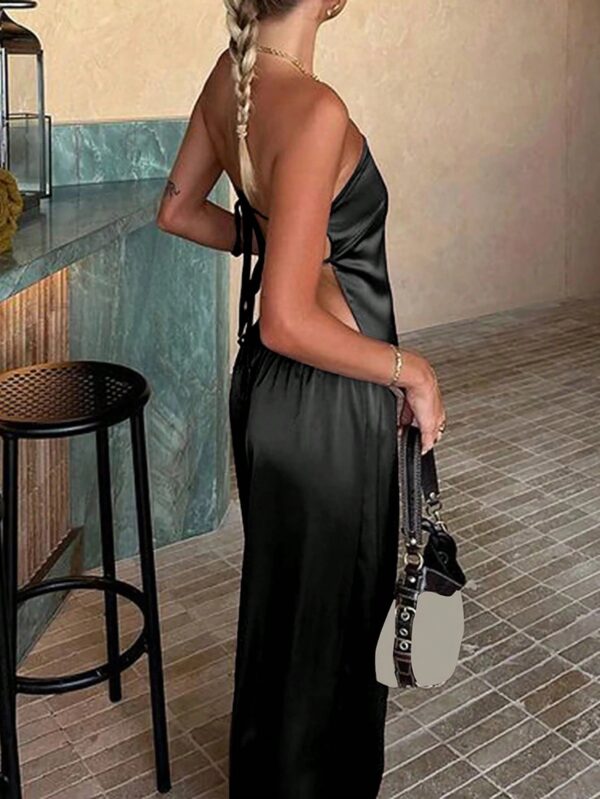Conjunto Casual de Top Bandeau y Falda en Color Sólido - Image 4
