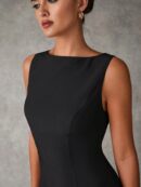 Vestido Elegante Sin Mangas con Espalda Descubierta y Corte A