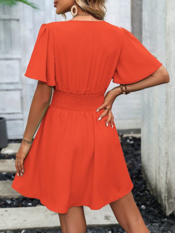 Vestido Casual Cuello en V con Mangas Mariposa - Image 87
