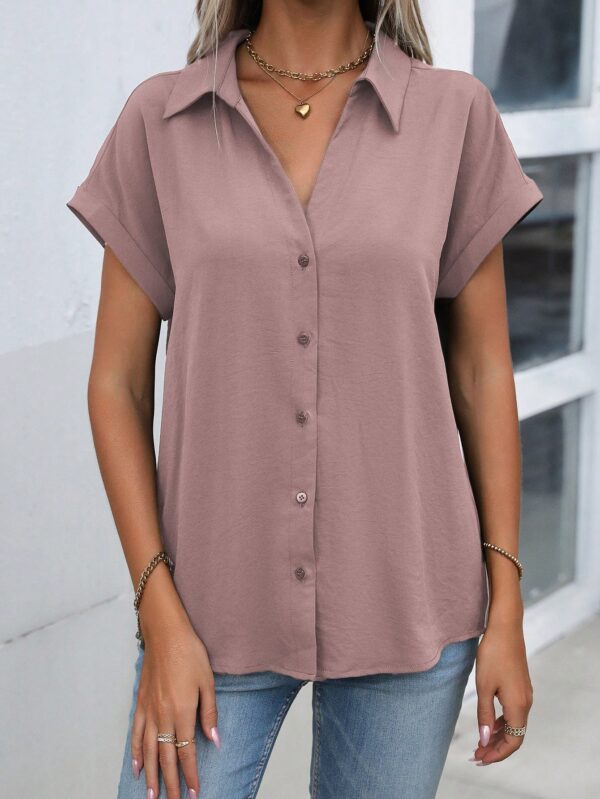 Camisa Casual de Manga Murciélago con Botones Frontales - Image 112