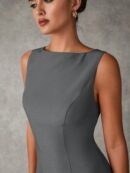 Vestido Elegante Sin Mangas con Espalda Descubierta y Corte A