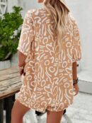 Conjunto Veraniego Bohemio de Blusa y Shorts con Estampado Floral