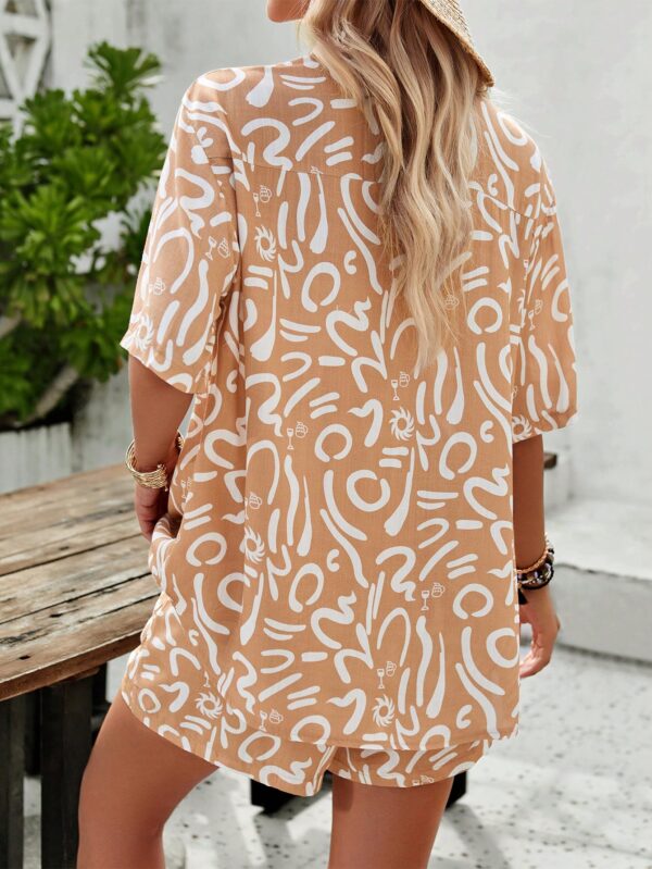 Conjunto Veraniego Bohemio de Blusa y Shorts con Estampado Floral - Image 58
