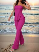 Conjunto Bandeau y Falda Maxi con Abertura Lateral