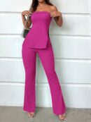 Conjunto Bandeau y Falda Maxi con Abertura Lateral