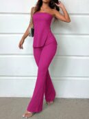 Conjunto Bandeau y Falda Maxi con Abertura Lateral