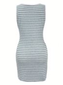 Vestido con Rayas Tejido Sin Mangas Cuello Redondo
