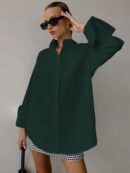 Camisa Relajada Manga Larga para Negocios y Casual