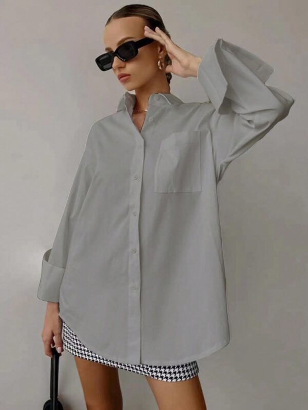 Camisa Relajada Manga Larga para Negocios y Casual - Image 33