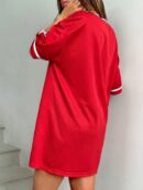 Vestido Casual de Verano con Escote en V y Estampado de Letras y Números