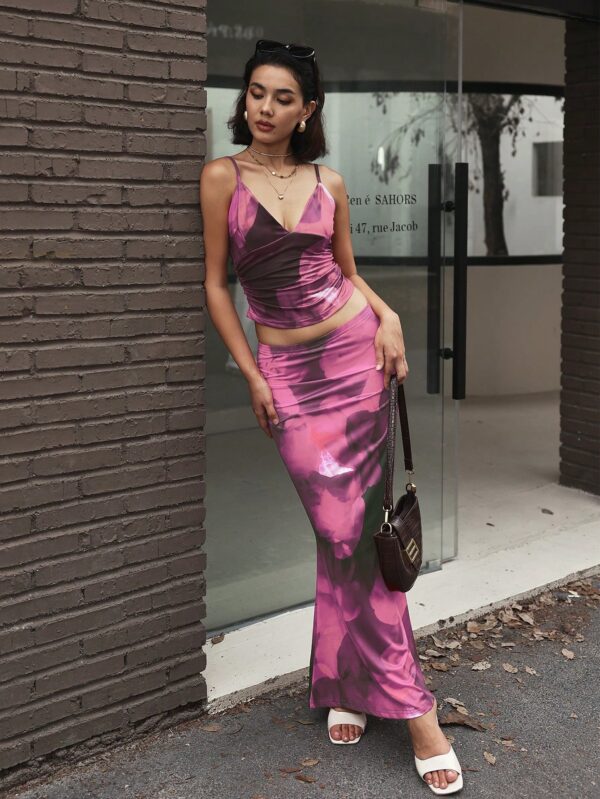 Set Veraniego de Falda Ajustada y Camisola con Estampado Tie-Dye - Image 11