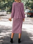 Set Casual de Top con Manga Murciélago y Falda Tejidos
