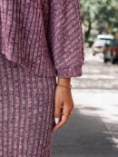 Set Casual de Top con Manga Murciélago y Falda Tejidos