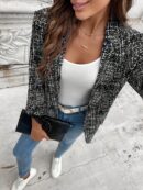 Blazer Casual para Mujer con Manga Ajustable y Botón Único