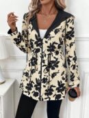 Chaqueta Reversible con Capucha Estampado Leopardo