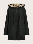 Chaqueta Reversible con Capucha Estampado Leopardo